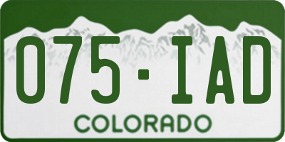 CO license plate 075IAD