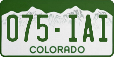 CO license plate 075IAI