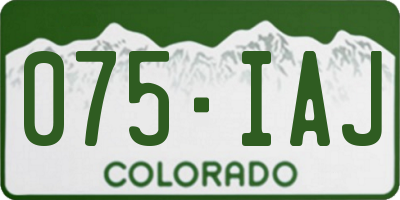 CO license plate 075IAJ