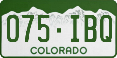 CO license plate 075IBQ