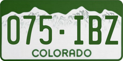 CO license plate 075IBZ