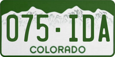 CO license plate 075IDA