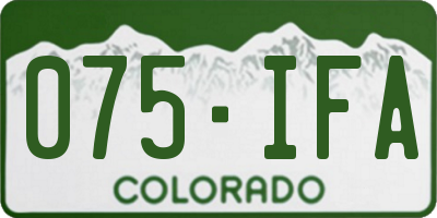 CO license plate 075IFA