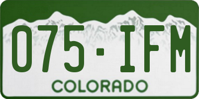 CO license plate 075IFM