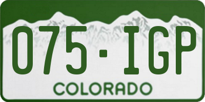 CO license plate 075IGP