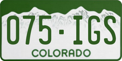 CO license plate 075IGS