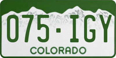 CO license plate 075IGY