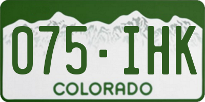 CO license plate 075IHK