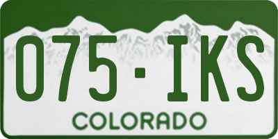 CO license plate 075IKS