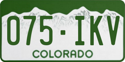 CO license plate 075IKV