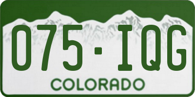 CO license plate 075IQG