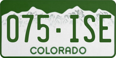 CO license plate 075ISE