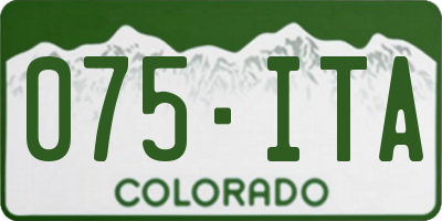 CO license plate 075ITA