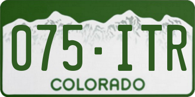 CO license plate 075ITR