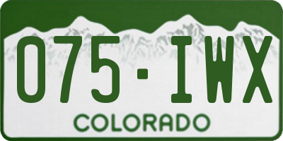 CO license plate 075IWX