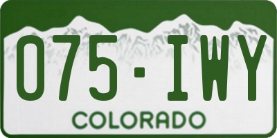 CO license plate 075IWY