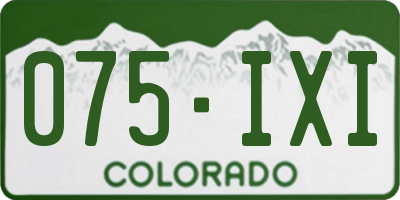 CO license plate 075IXI