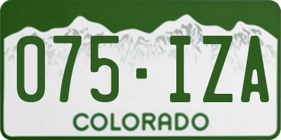 CO license plate 075IZA