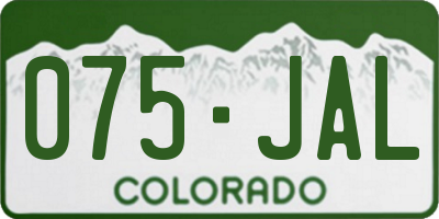 CO license plate 075JAL