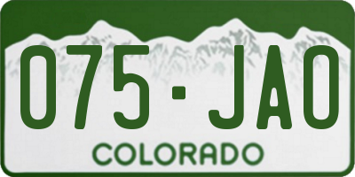 CO license plate 075JAO