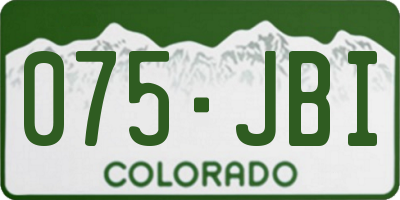 CO license plate 075JBI