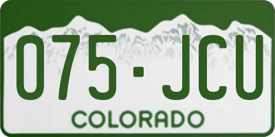 CO license plate 075JCU