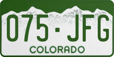 CO license plate 075JFG