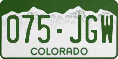 CO license plate 075JGW