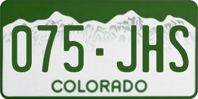 CO license plate 075JHS
