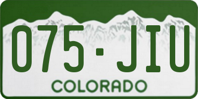 CO license plate 075JIU