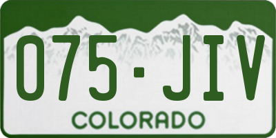 CO license plate 075JIV