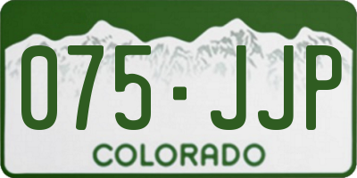 CO license plate 075JJP