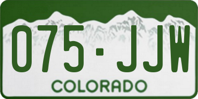 CO license plate 075JJW