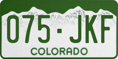 CO license plate 075JKF