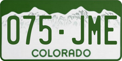 CO license plate 075JME