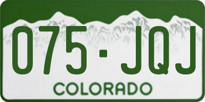 CO license plate 075JQJ