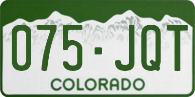 CO license plate 075JQT
