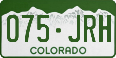 CO license plate 075JRH