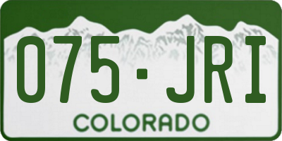 CO license plate 075JRI