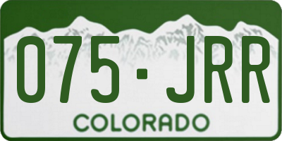 CO license plate 075JRR