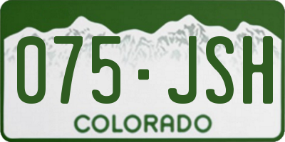 CO license plate 075JSH
