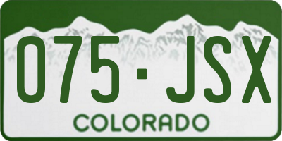 CO license plate 075JSX