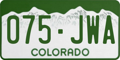 CO license plate 075JWA