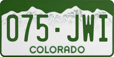 CO license plate 075JWI
