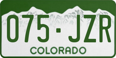 CO license plate 075JZR