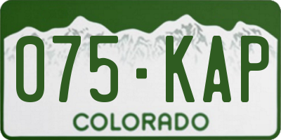CO license plate 075KAP