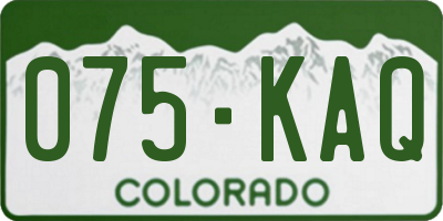 CO license plate 075KAQ