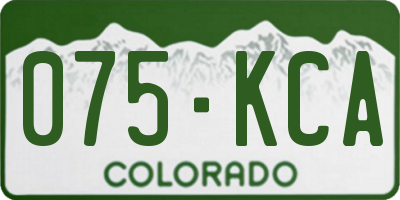CO license plate 075KCA