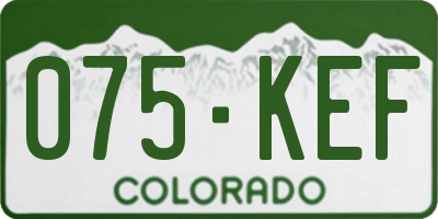 CO license plate 075KEF