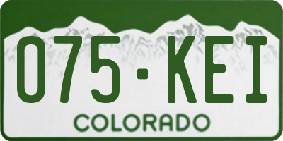 CO license plate 075KEI